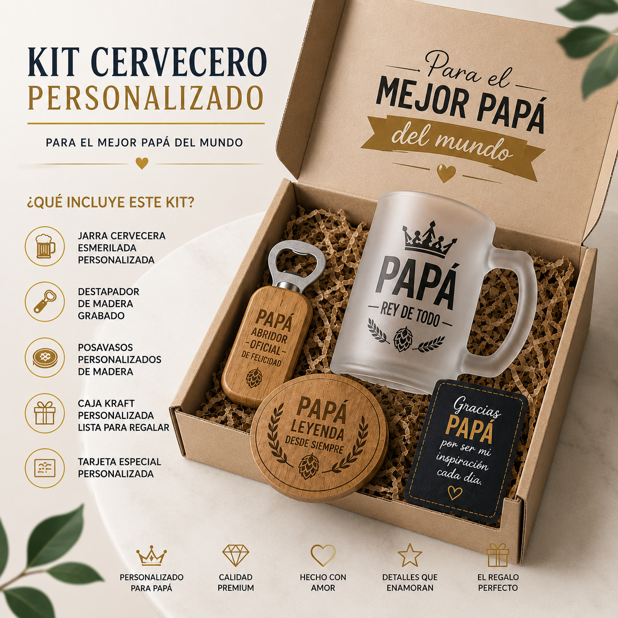 Kit cervecero personalizado para papá