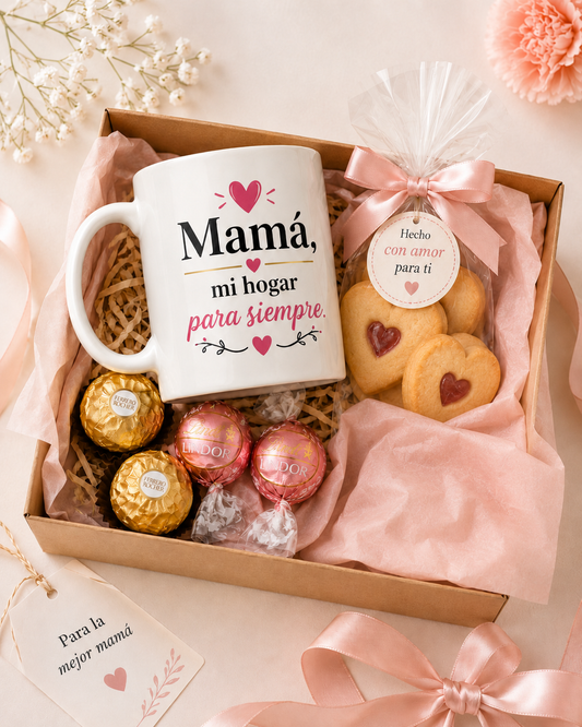 Caja regalo con taza personalizada para mamá