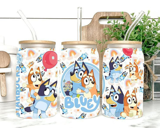 Vaso con tapa Bluey